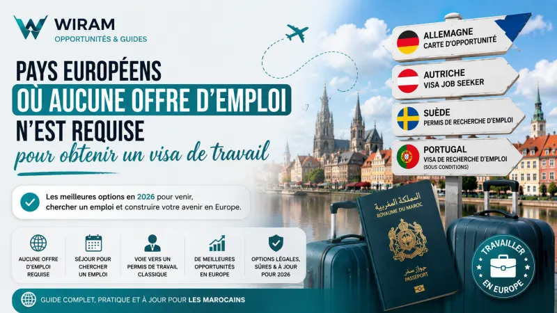 Pays européens où il est possible de chercher un emploi sans avoir d'offre de travail au départ