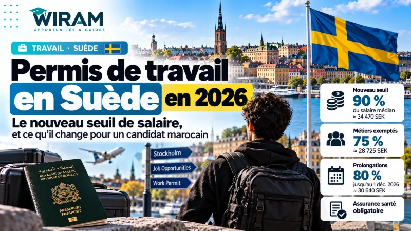 Permis de travail en Suède en 2026 : le nouveau seuil de salaire, et ce qu'il change pour un candidat marocain
