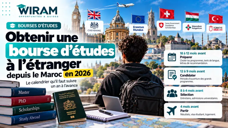 Obtenir une bourse d'études à l'étranger depuis le Maroc : le calendrier qu'il faut suivre un an à l'avance